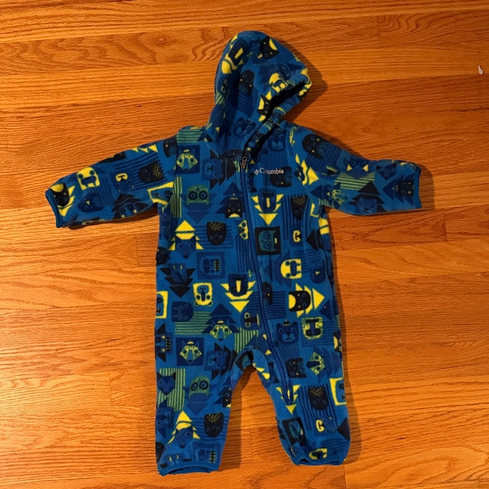 Columbia Kids Blue and Yellow Patterned Footie